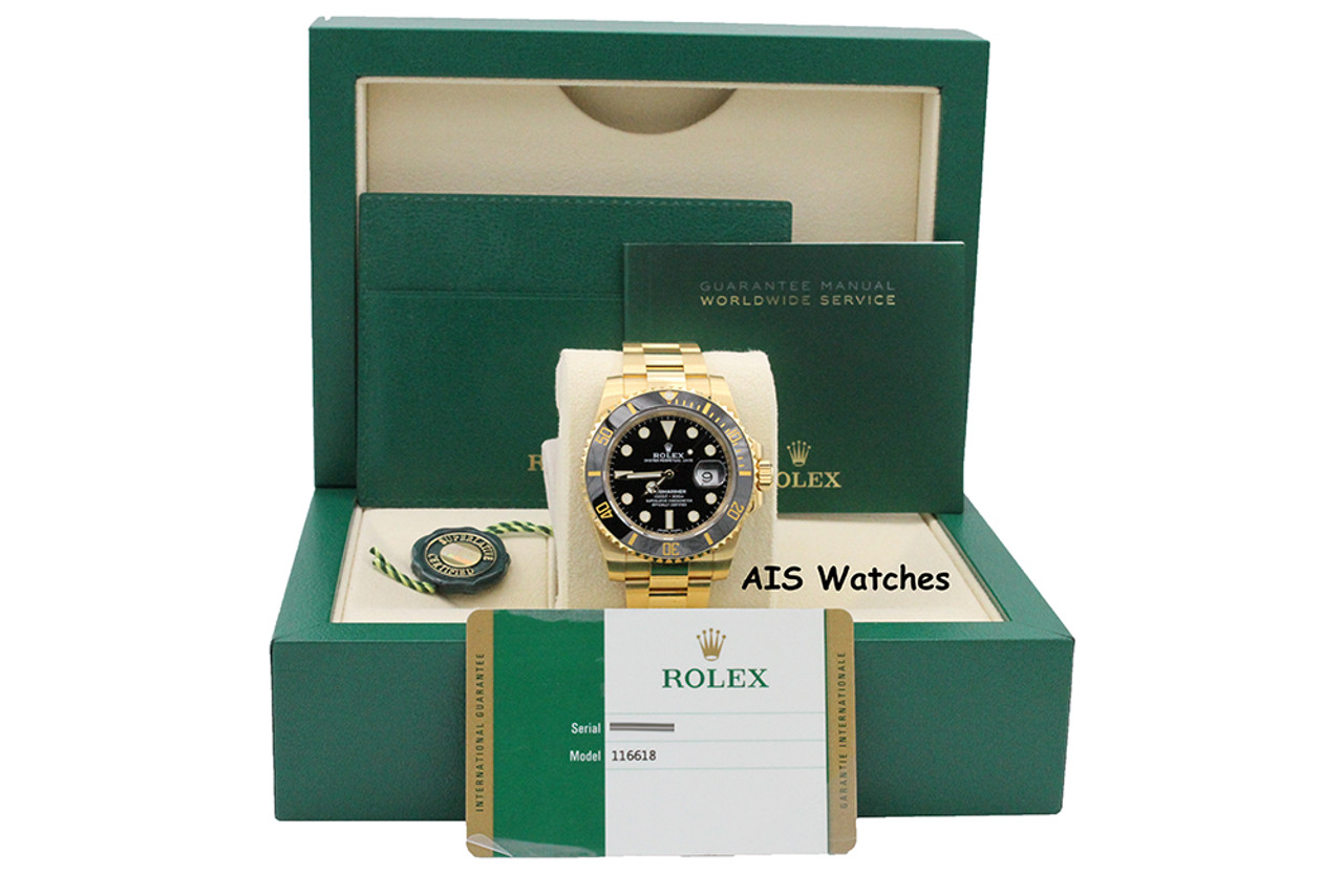 Rolex Yellow Gold Submariner Black Ceramic 116618Ln