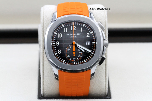 Patek Philippe 5968A Aquanaut Chronograph SS 42.2MM Orange Strap B&P