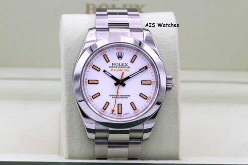 Rolex Milgauss 116400 White Dial Box & Papers