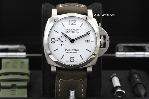 Panerai PAM 1314 Luminor 1950 3Days SS 44MM White Dial Box & Papers