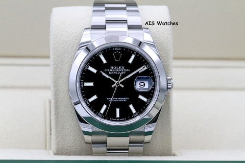 Rolex Datejust 41MM 126300 Black Dial Oyster Bracelet 2021 Box & Papers