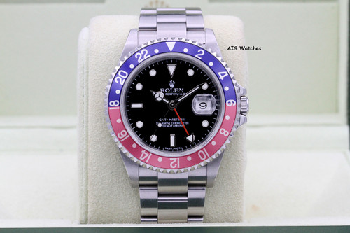 Rolex GMT Master II 16710 3186 Z Serial Pepsi / Black Insert Box & Papers