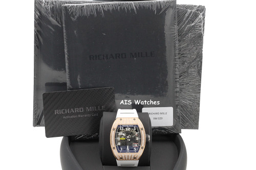 BNIB Richard Mille RM029 18K Rose Gold Automatic with Factory Diamond Bezel B&P
