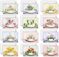 Birth Flower Teacup Notecards