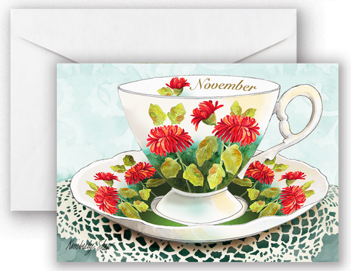 November Teacup Notecard