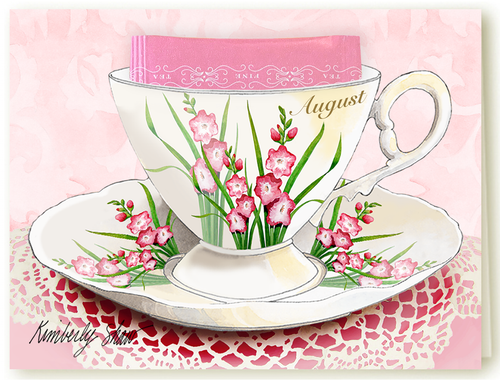 August tea card front