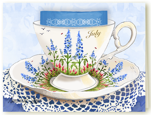 July tea card front