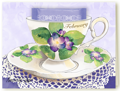February Tea card front