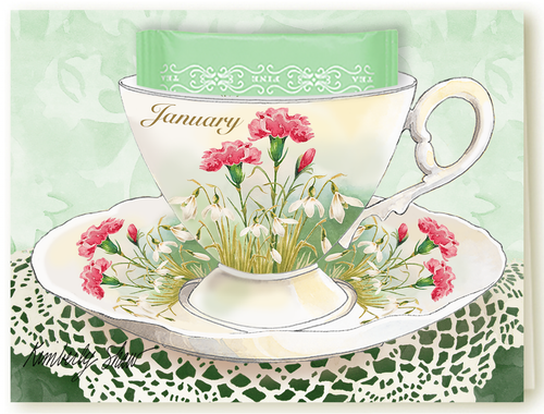 January tea card front