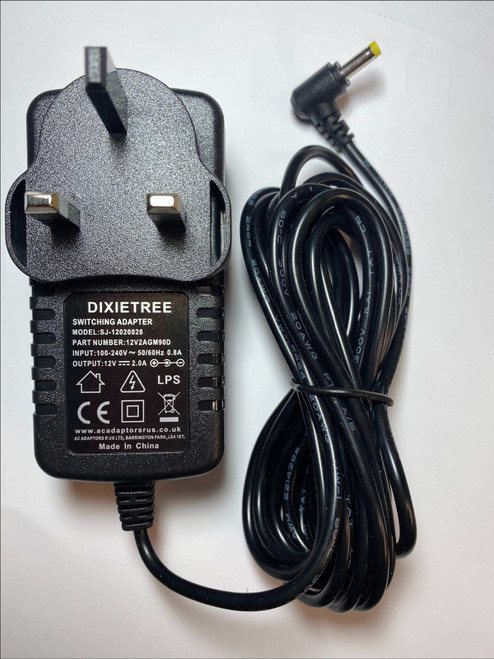 12V Mains AC Adaptor Charger Power Supply Wharfedale DVD-252 Portable DVD Player