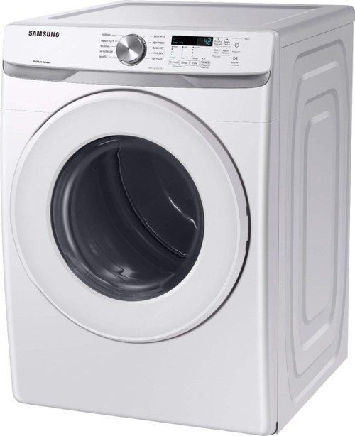 Samsung - 7.5 Cu. Ft. Stackable Electric Dryer with Sensor Dry - White