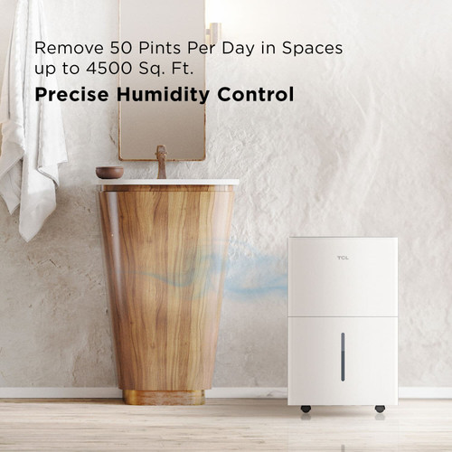 TCL - 50 Pint Smart Dehumidifier - White