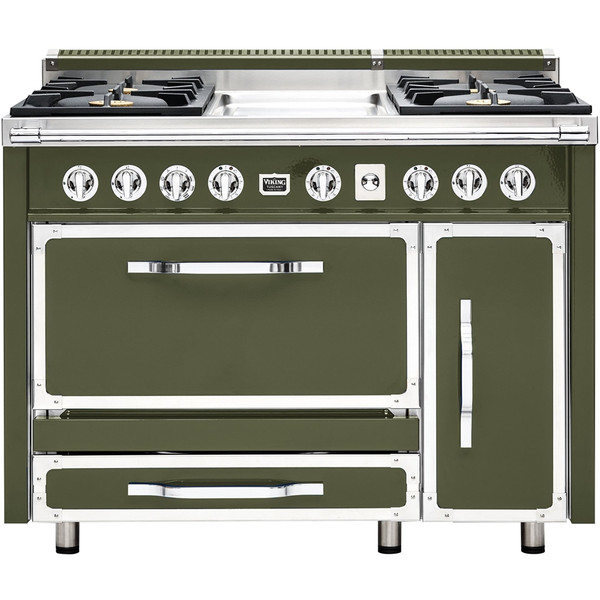 Viking - Tuscany 6.2 Cu. Ft. Freestanding Double Oven Dual Fuel True Convection Range - Cypress Green