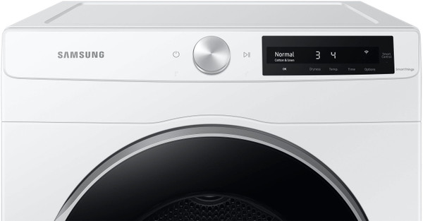 Samsung - 4.0 Cu. Ft. Stackable Smart Electric Dryer with AI Smart Dial - White