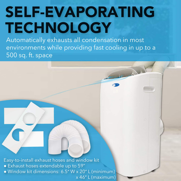 Whynter - ARC-147WF 500 Sq.Ft  Portable Air Conditioner - White