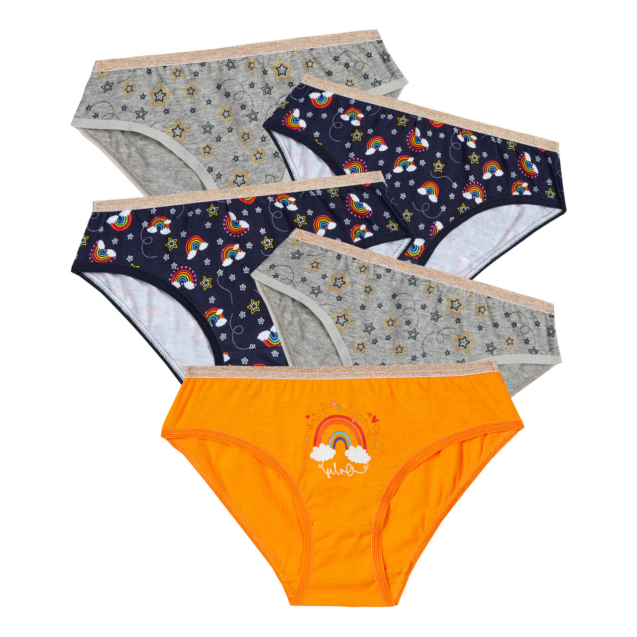 Girls Printed Knickers Briefs Underwear Set of 5