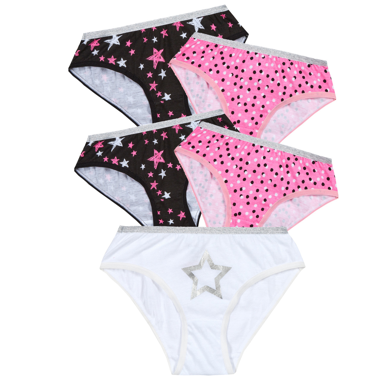 Girls Printed Knickers Briefs Underwear Pack of 5