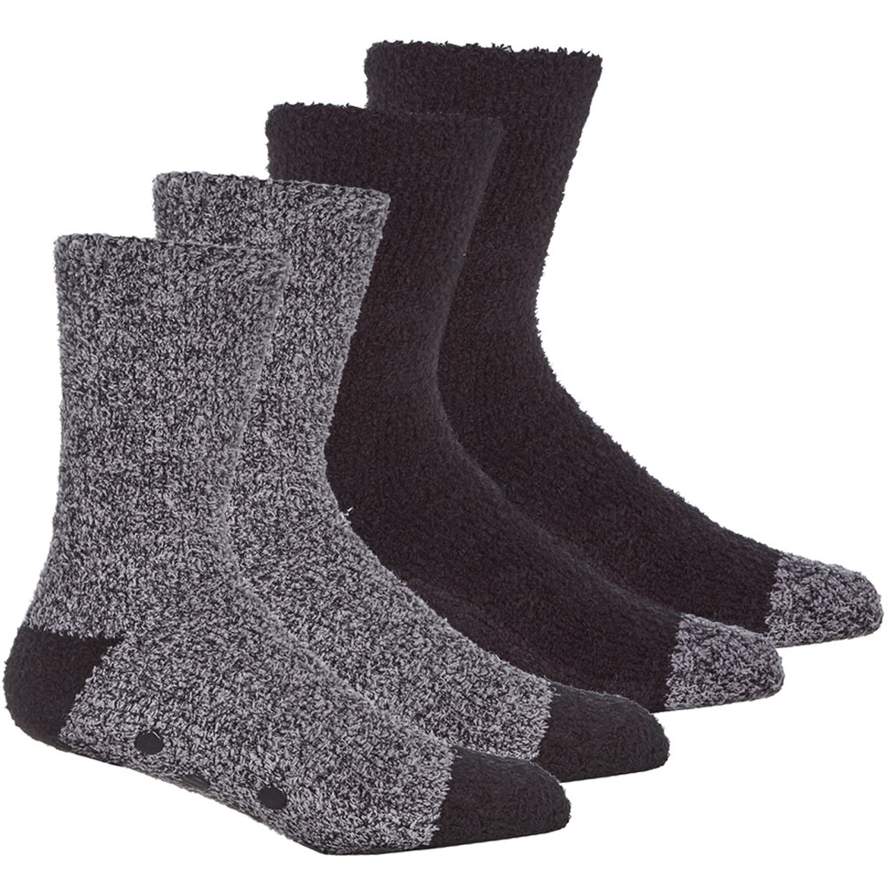 Ladies Fluffy Sherpa Fleece Slipper Socks with Non Slip Grippers Blue Daisy