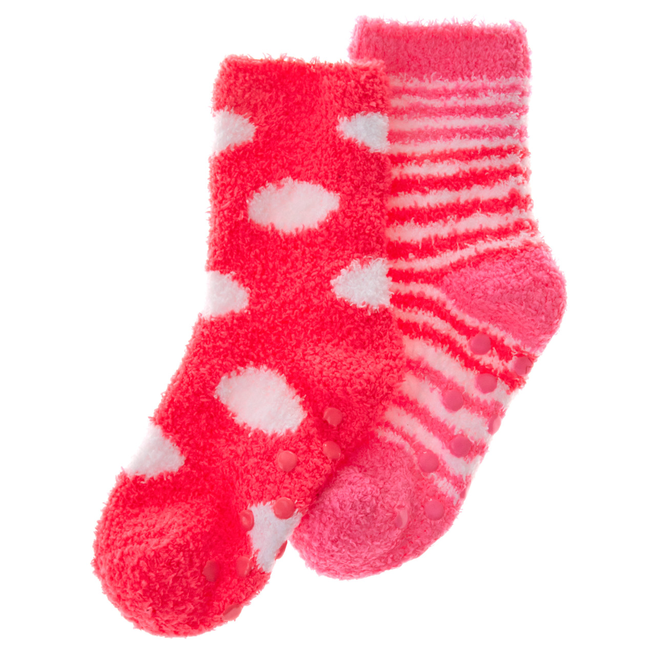 Girls Fluffy Sherpa Fleece Slipper Socks with Non Slip Grippers