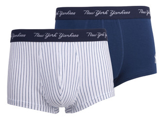 NEW YORK YANKEES Mens Boxer Shorts Trunks Designer Underwear 2 Pack Navy/White
