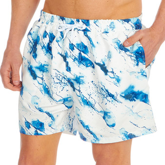 Mens Lightweight Quick Dry Swim Wear Shorts Trunks With Pockets Marble