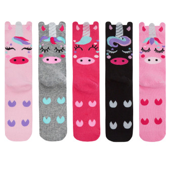 Ladies Animals Cute Funny Odd Novelty Socks 5 Pairs Unicorn