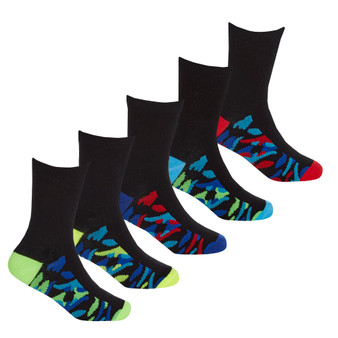 Boys Mid Calf Novelty Camo Crew Socks 5 Pairs