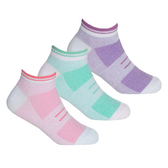 Girls Pastel Trainer Liner Socks 3 Pairs