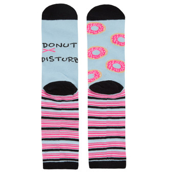 Ladies Funny Slogan Novelty Mid Calf Socks Donut 1 Pair