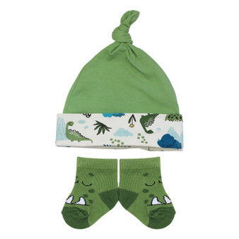 Baby Boys Hat and Socks Dino Dinosaur Set