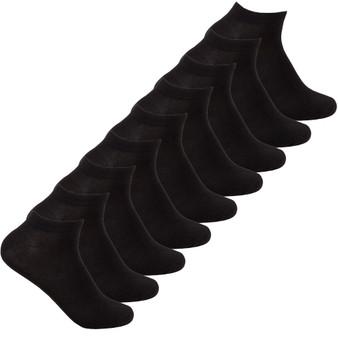 Womens 9 Pairs Socks Sport Trainer Liner Black