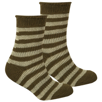 Boys Extreme Thermal Socks Striped With Grippers Tog 2.45 Green
