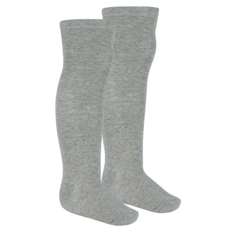 Girls School Socks High Over The Knee 1 Pair Grey