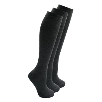 Girls Back To School Knee High Socks Grey 3 Pairs