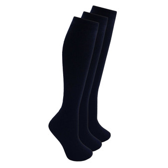 Girls Back To School Knee High Socks Navy 3 Pairs