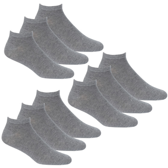 Mens Sports Trainer Liner Insert Low Cut Socks Grey 9 Pairs