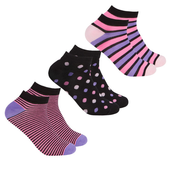 Ladies Bamboo Ankle Socks 3 Pairs Black