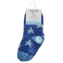 Baby Boys Socks With Grippers Fluffy Warm  Blue Stars - 2 Pairs