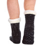 Mens Thermal Bed Anti Slip Slipper Lounge Chunky Socks Black