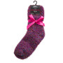Girls 2 Pairs Fluffy Cosy Chunky Glitter Socks Purple