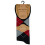 Mens Bamboo Non Elastic Design Socks 3 Pairs - Red Argyle