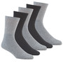 Mens Thick Cotton Rich Crew Sport Socks 5 Pairs Grey