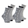 Womens Stripes Dots Socks Black & Grey 6 Pairs