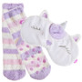 Womens Cosy Socks With Grippers And Eye mask Purple Unicorn