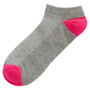 Womens Low Cut Trainer Sport Socks 5 Pairs Grey Vibrant