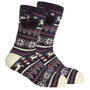 Womens Fair isle Chunky Winter Lounge Socks With Grippers