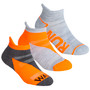 Girls Trainer Liner Socks Low Cut Ankle Jog Walk Run Mesh Insert 3 Pairs- Orange