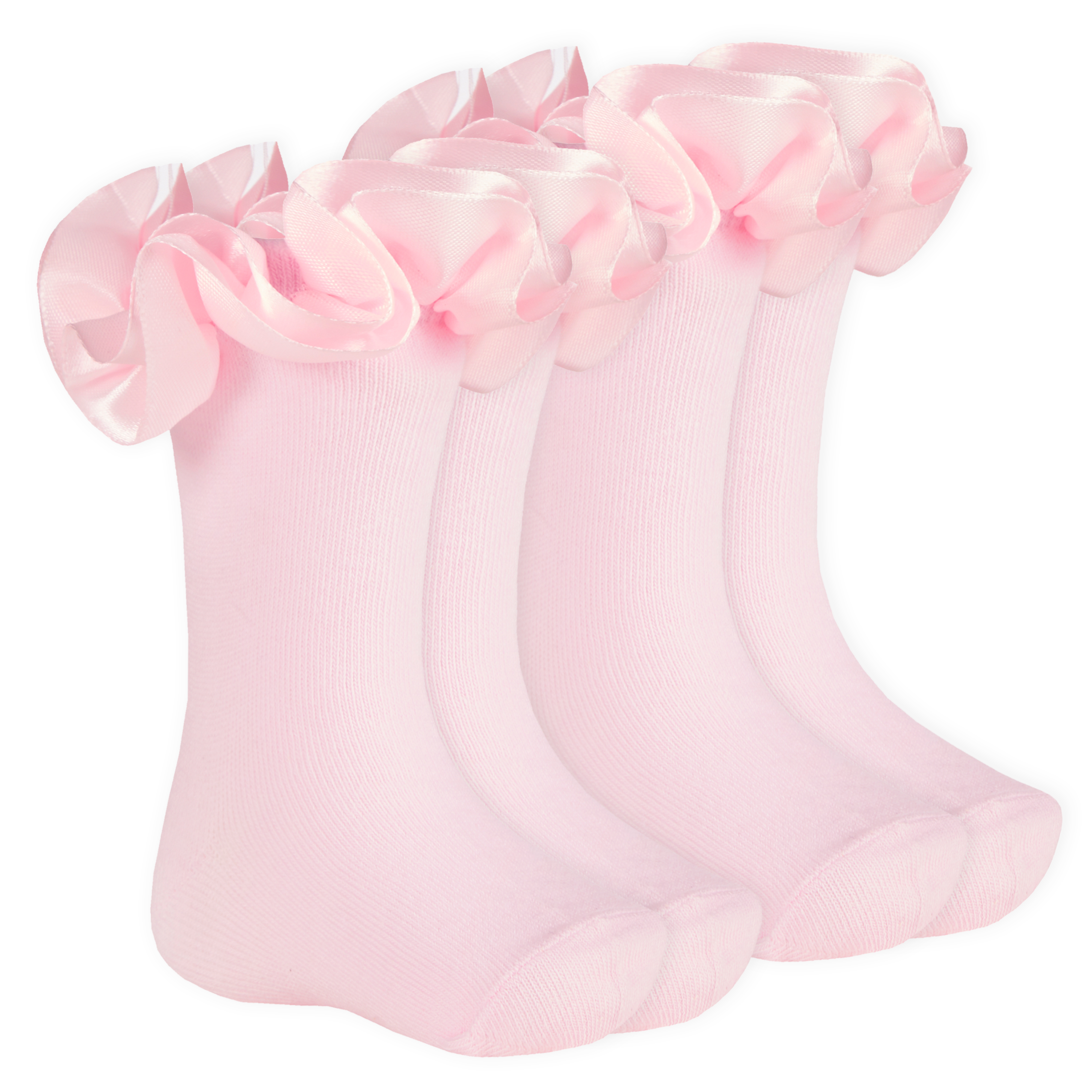 Baby Girls Kids toddlersLace White/Pink Trim Princess Soles Crew Socks 1-12yrs 