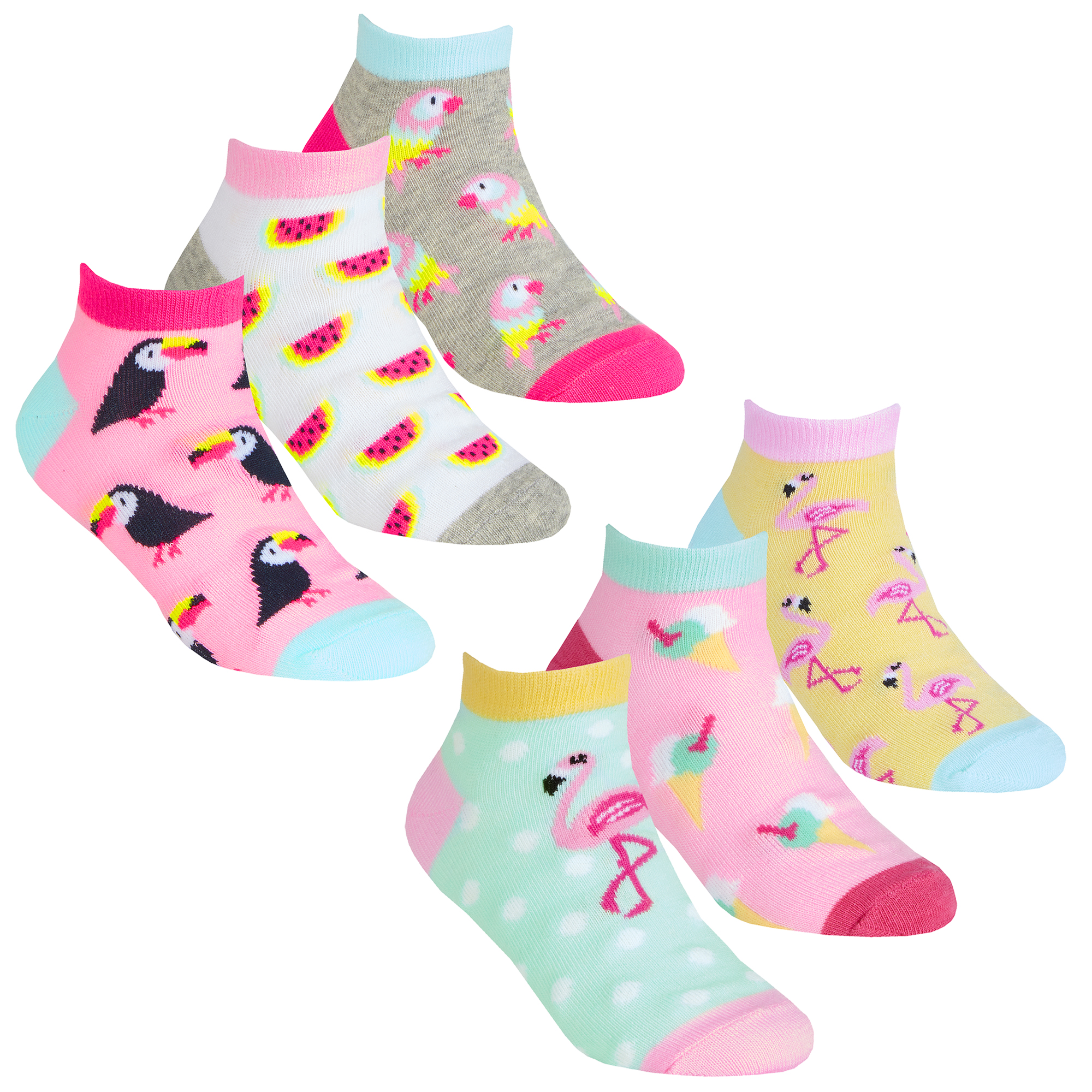 3 or 6 Pair Trainer Liner for School Cottonique Girls Frilly Lace Ankle Socks