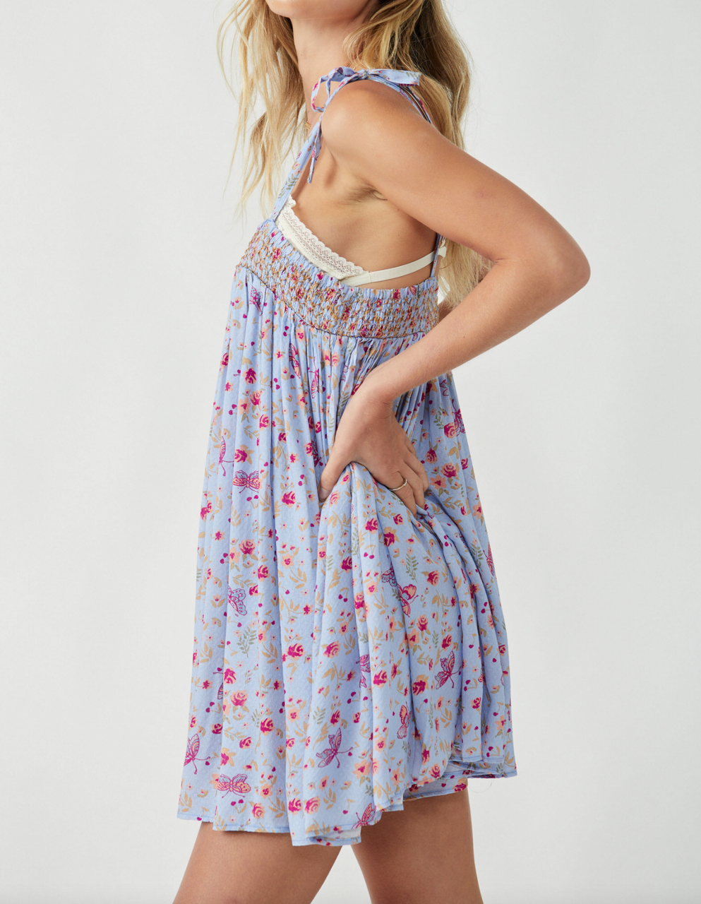Free People Rule The World Romper in Blue Combo - PHIA